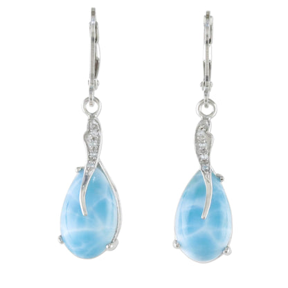 Transcendental Sky Larimar Silver Dangle Earrings