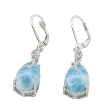 Transcendental Sky Larimar Silver Dangle Earrings