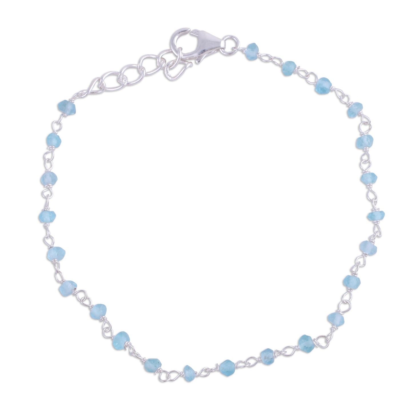 Chalcedony Handmade Adjustable Chalcedony Link Bracelet from India