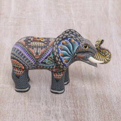 Vibrant Elephant Handmade Polymer Clay Elephant Sculpture from Bali