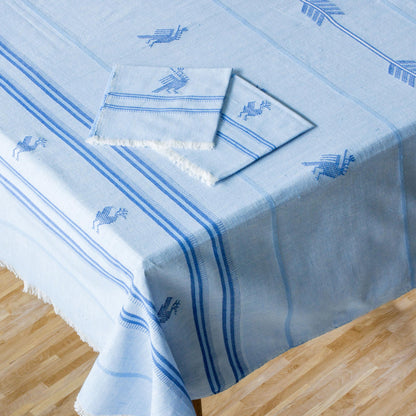 Birds of the Garden Guatemalan Handmade Tablecloth and Napkins Set