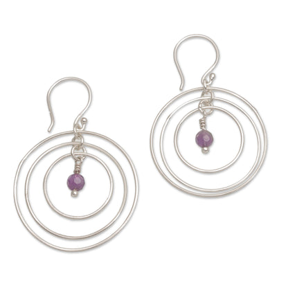 Atoms Amethyst and Sterling Silver Dangle Earrings form Bali