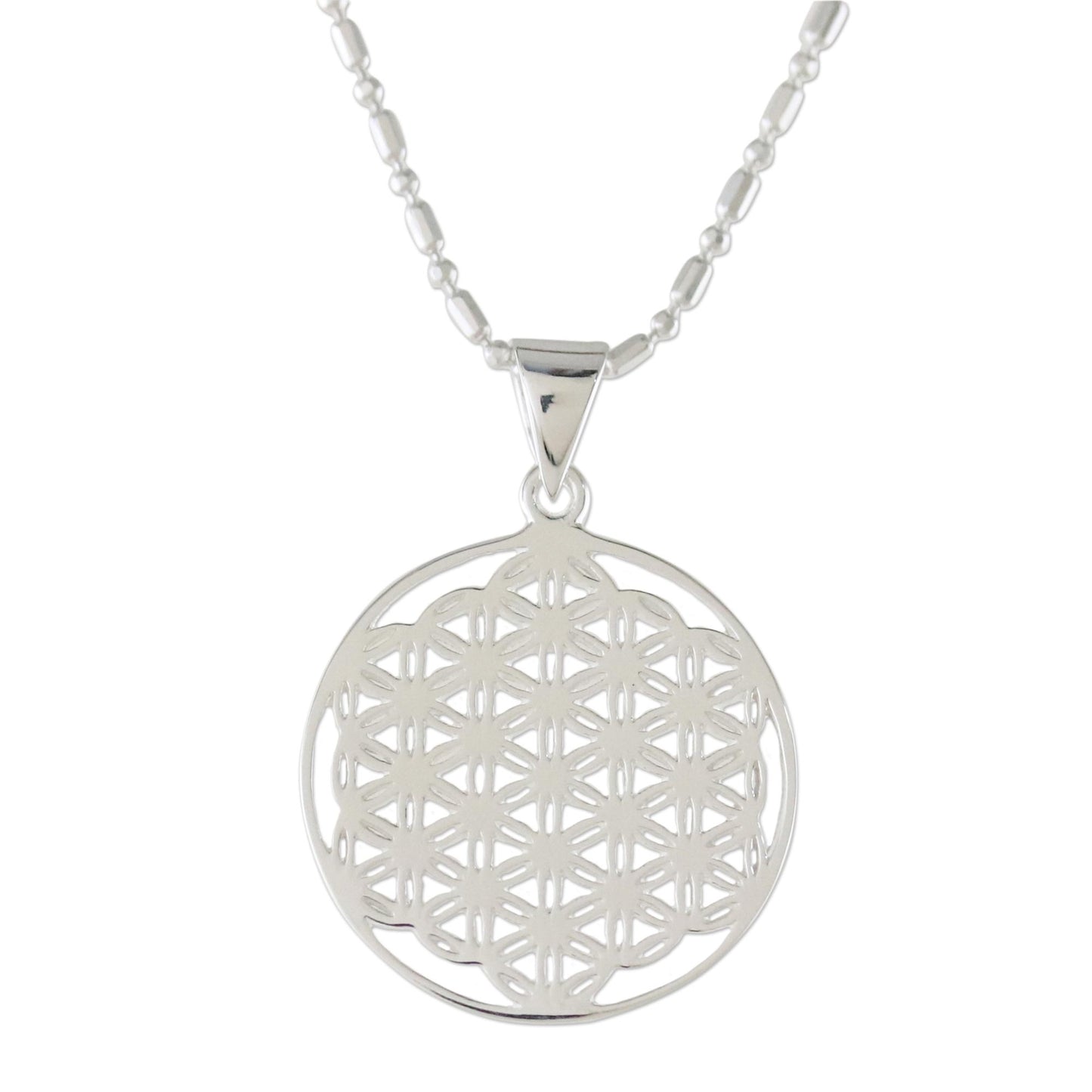 Dazzling Circle Sterling Silver Circular Pendant Necklace form Thailand