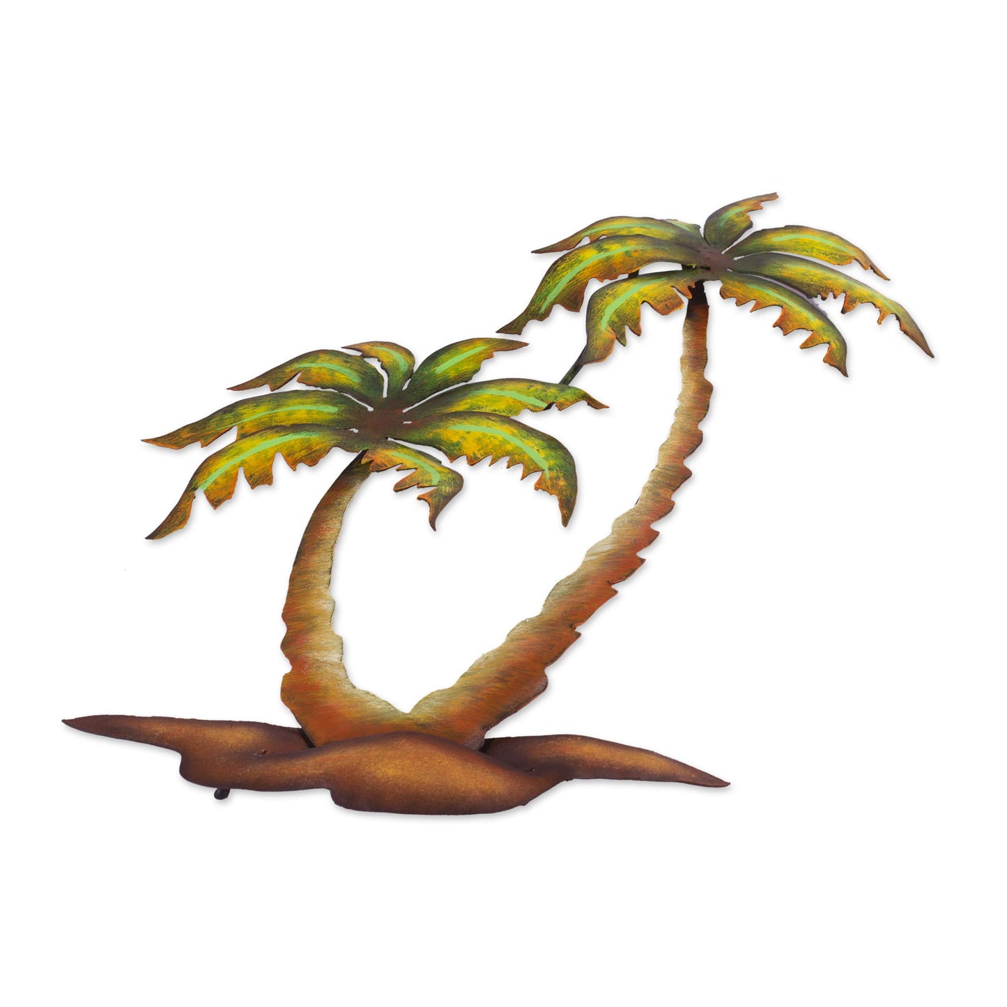 Twin Palms Hand Crafted Palm Tree Steel Wall Art from Mexico