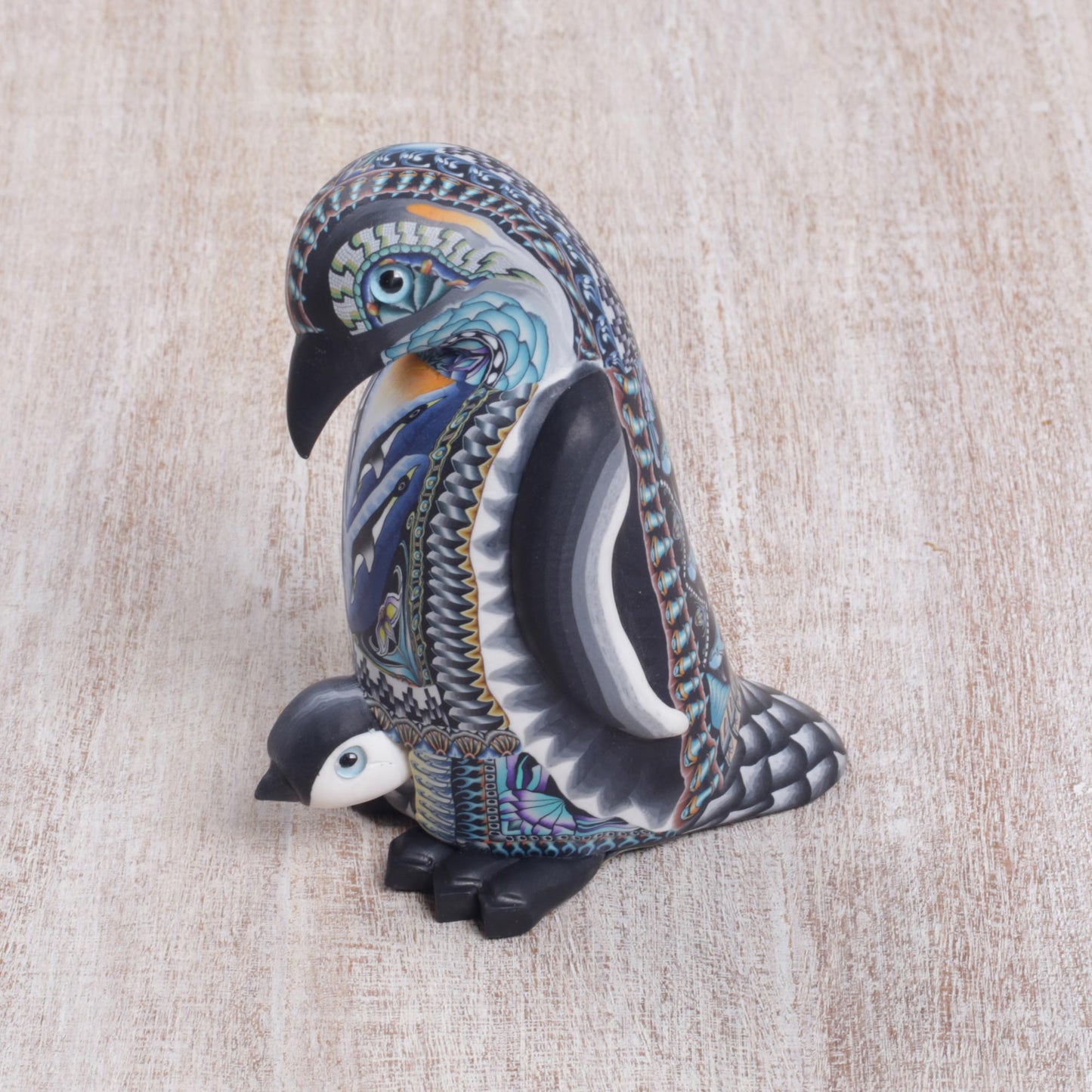 Penguin Mother Polymer Clay Mother Penguin Sculpture (4 Inch)