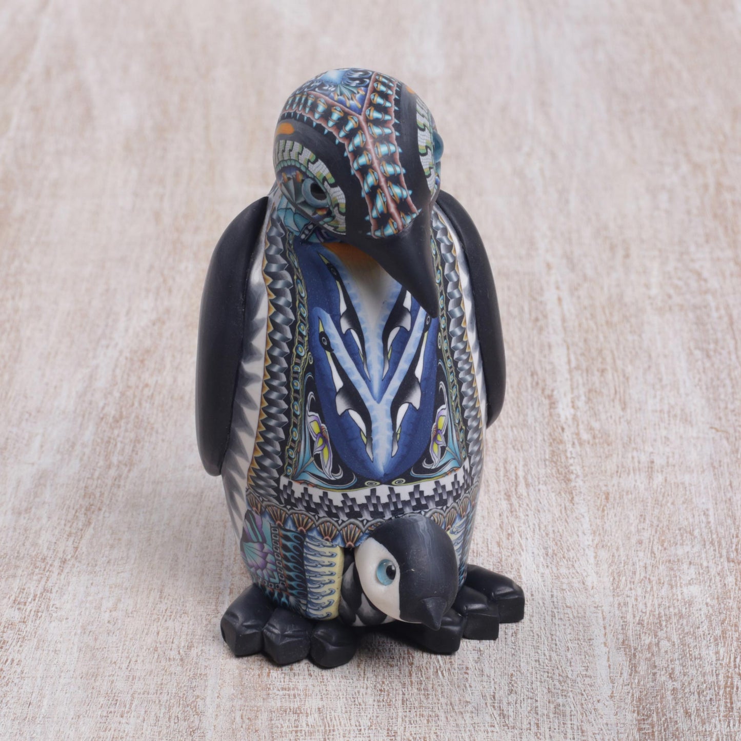 Penguin Mother Polymer Clay Mother Penguin Sculpture (4 Inch)