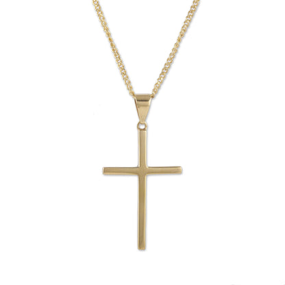 Faith In God Gold Plated Silver Cross Pendant Necklace from Peru