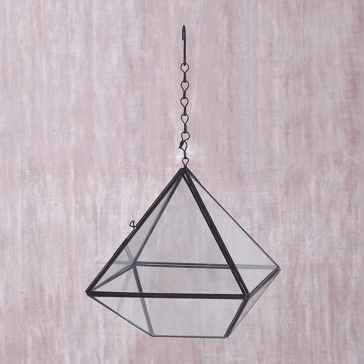 Sky Garden Artisan Handmade Geometric Glass Hanging Terrarium Indonesia