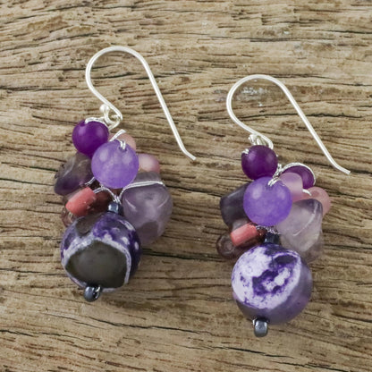 Lovely Blend in Purple Multi-Gem Earrings