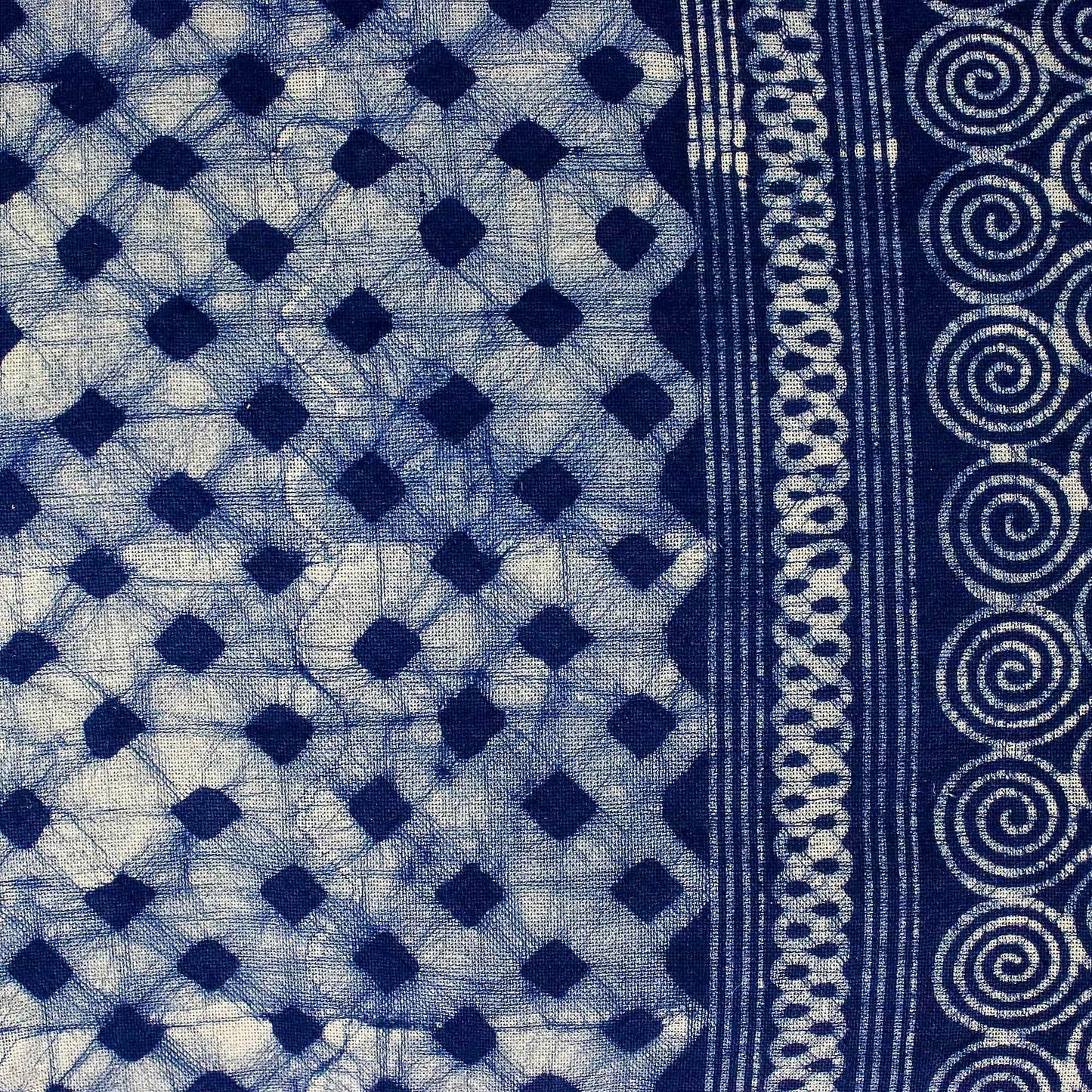 Modern Indigo Indigo Cotton Batik Rectangular Cushion Cover