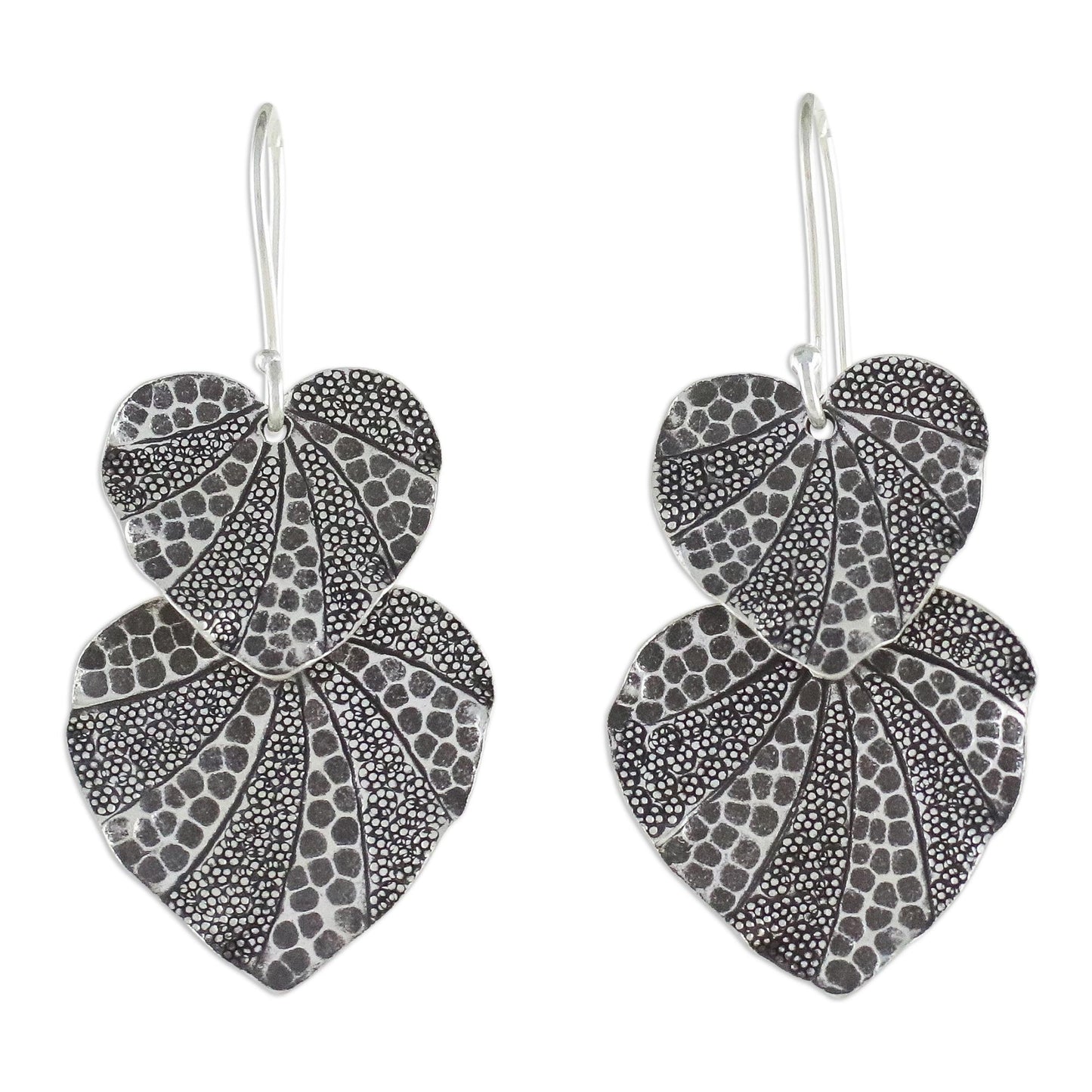 Lotus Garden Lotus Leaf Karen Hill Tribe Silver 950 Dangle Earrings