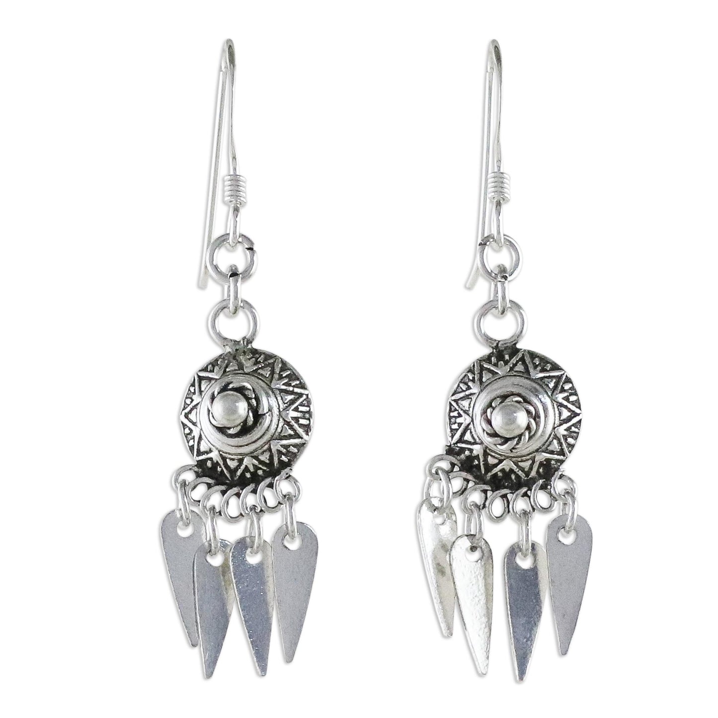 Chiang Mai Glisten Artisan Crafted Sterling Silver Earrings from Thailand