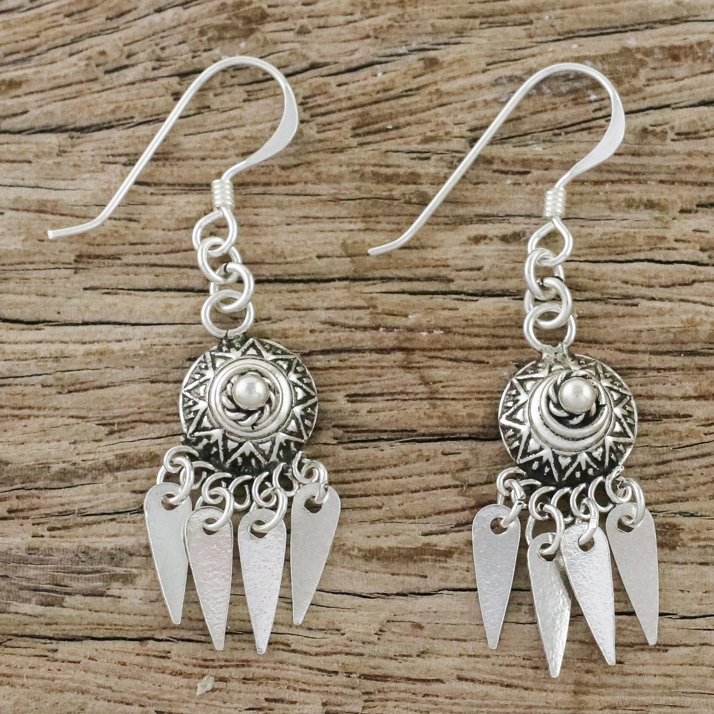 Chiang Mai Glisten Artisan Crafted Sterling Silver Earrings from Thailand