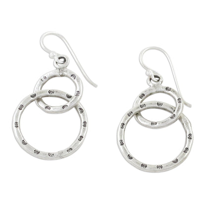 Dainty Links Stamped Sterling Silver Dangle Earrings from Thailand