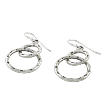 Dainty Links Stamped Sterling Silver Dangle Earrings from Thailand