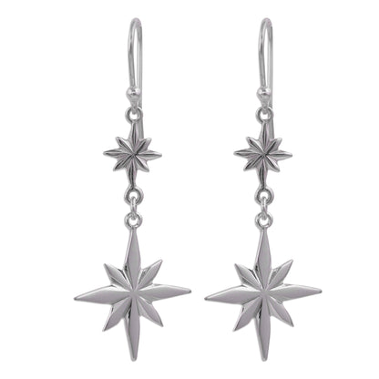 Beauty of the Cosmos Star-Themed Sterling Silver Dangle Earrings form Peru