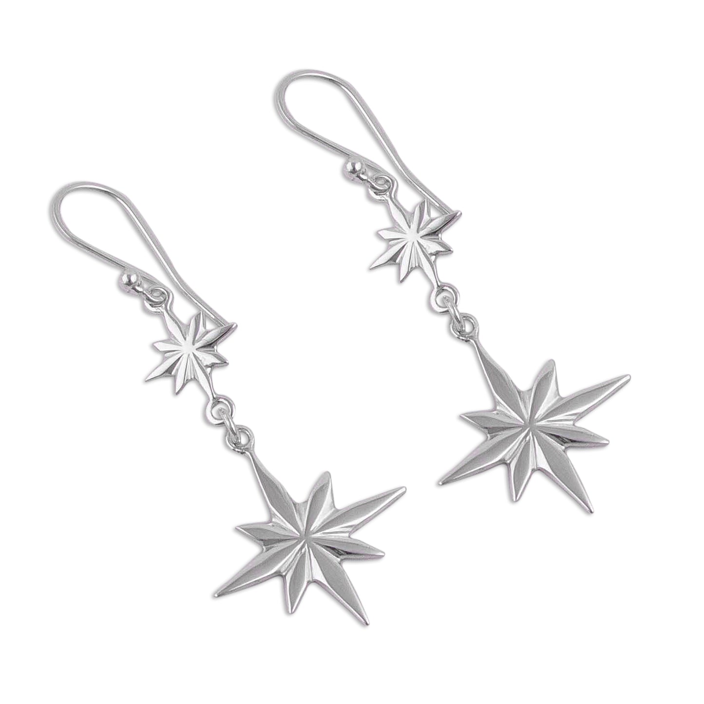 Beauty of the Cosmos Star-Themed Sterling Silver Dangle Earrings form Peru