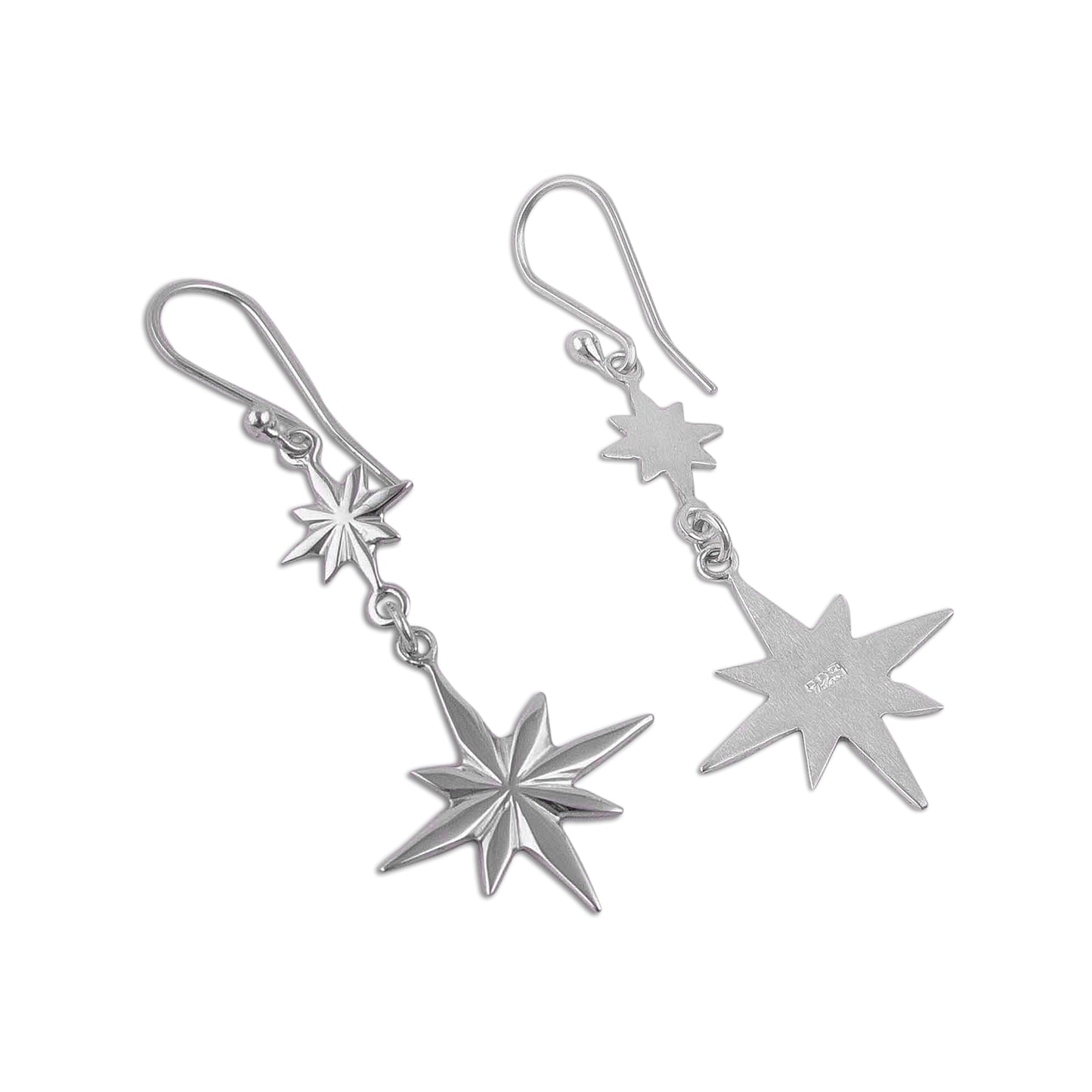 Beauty of the Cosmos Star-Themed Sterling Silver Dangle Earrings form Peru