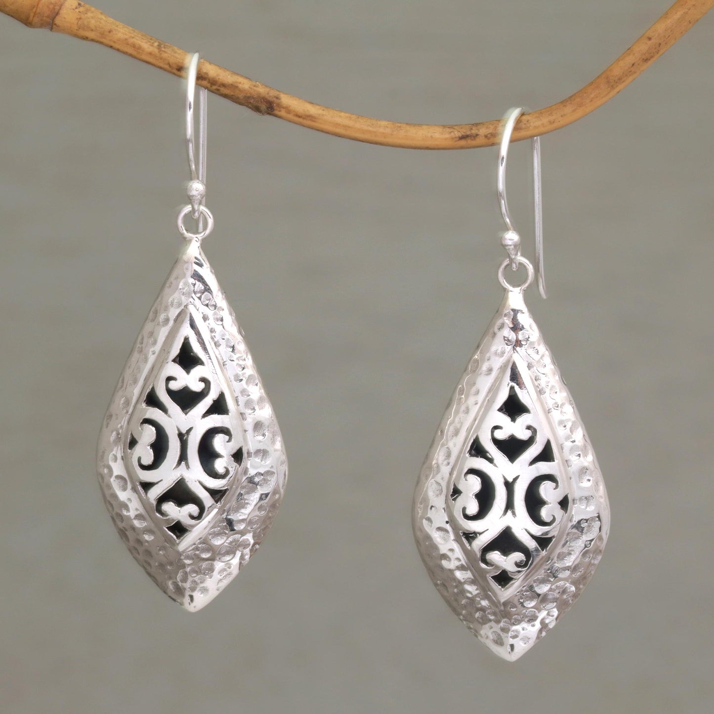 Love of My Life Openwork Sterling Silver Dangle Earrings from Bali