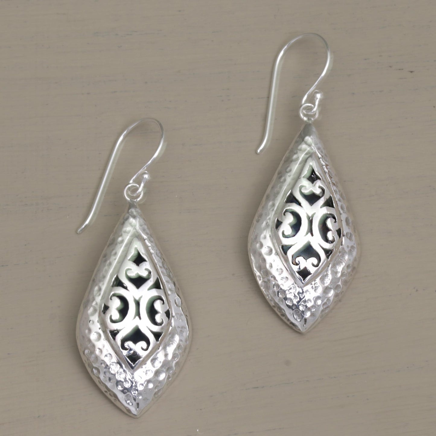 Love of My Life Openwork Sterling Silver Dangle Earrings from Bali