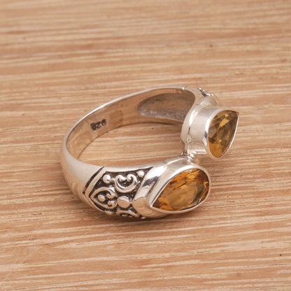 Temple Tears Citrine Silver Ring