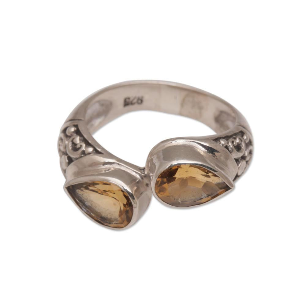 Temple Tears Citrine Silver Ring