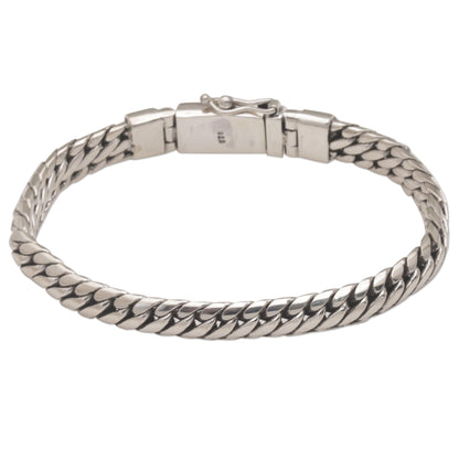 Chain of Power Chain Bracelet Crafted of Sterling Silver from Bali