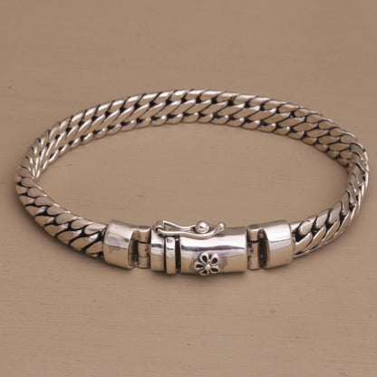 Chain of Power Chain Bracelet Crafted of Sterling Silver from Bali