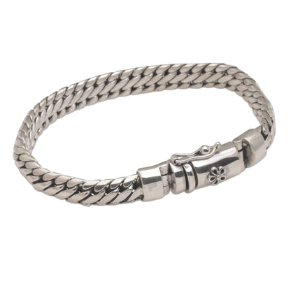 Chain of Power Chain Bracelet Crafted of Sterling Silver from Bali