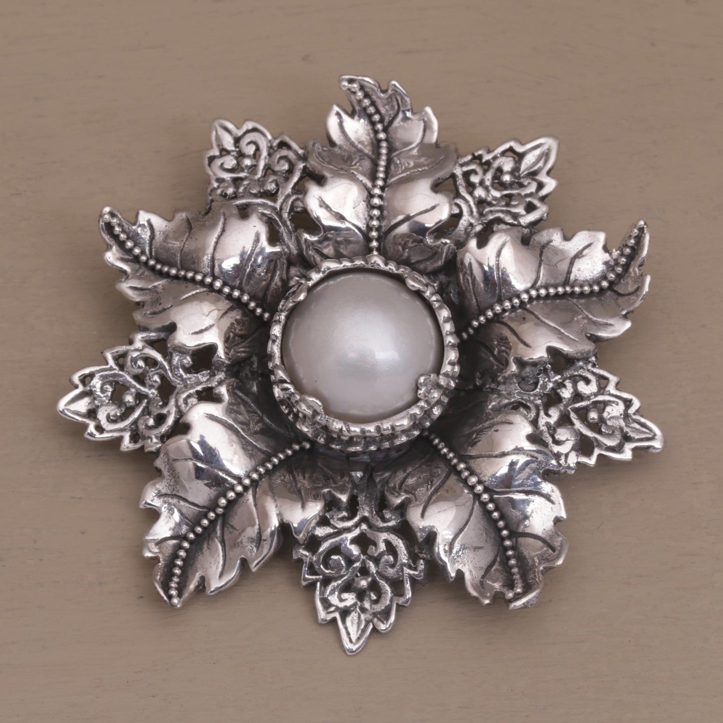 Moonside Flower Sterling Silver Brooch