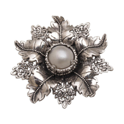 Moonside Flower Sterling Silver Brooch