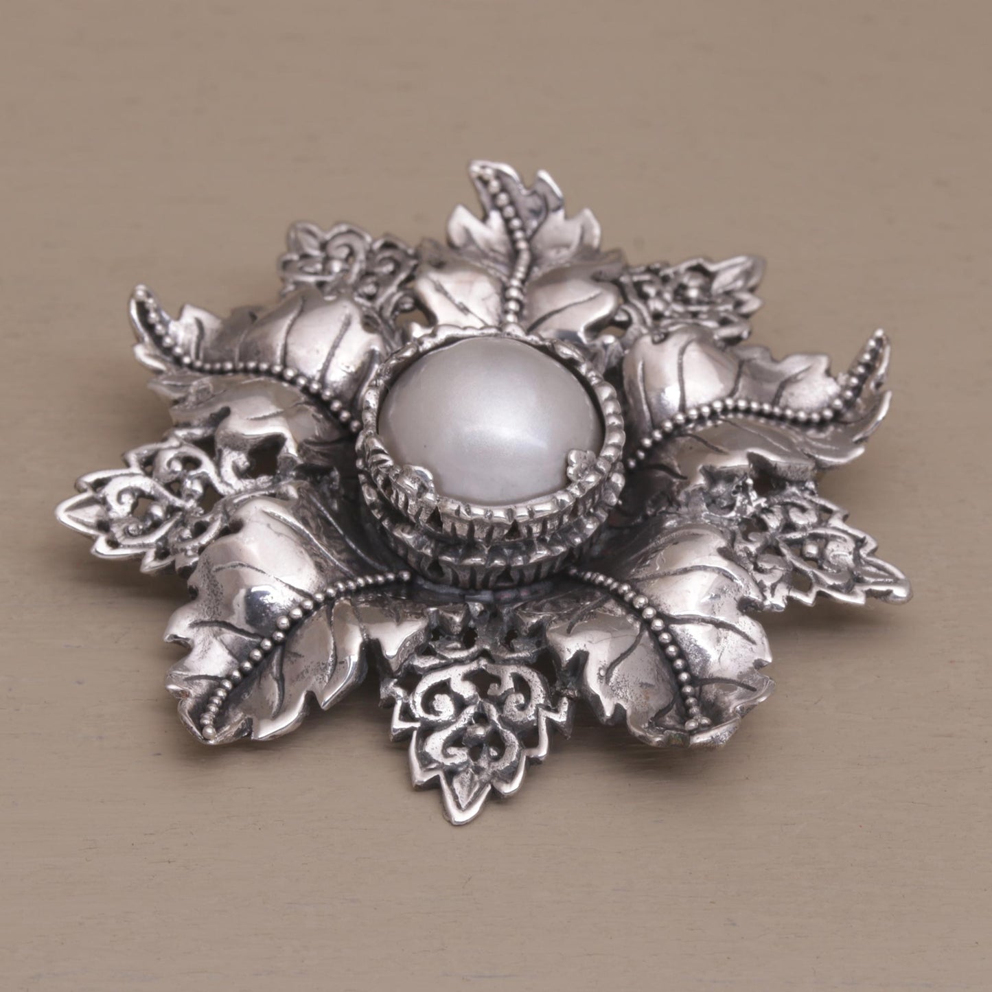 Moonside Flower Sterling Silver Brooch