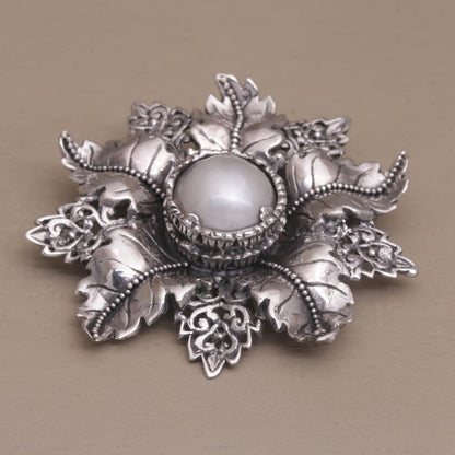 Moonside Flower Sterling Silver Brooch