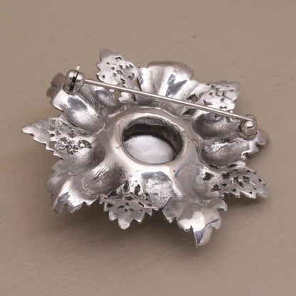 Moonside Flower Sterling Silver Brooch