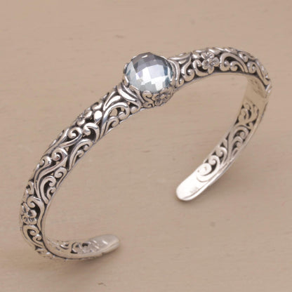 Blue Topaz & Sterling Silver Cuff Bracelet