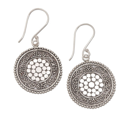 Dots Galore Dot Motif Sterling Silver Dangle Earrings with Hooks