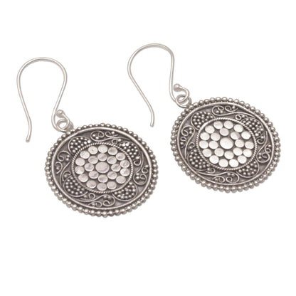 Dots Galore Dot Motif Sterling Silver Dangle Earrings with Hooks