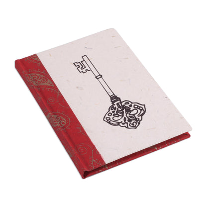 Key to My Heart Handcrafted Key Design Paper Journal from India