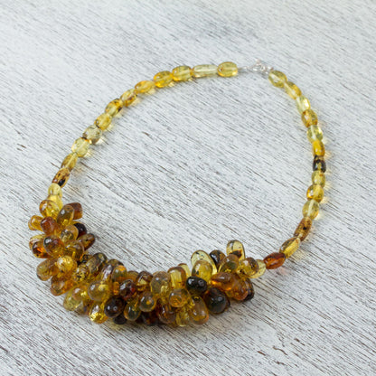 Honey Droplets Amber Beaded Necklace