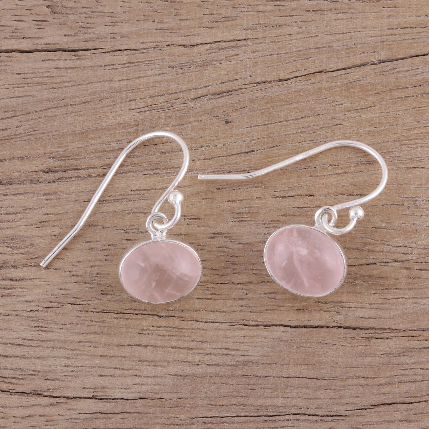 Pink Aurora Dangle Earrings with Sterling Silver and Rose Quartz