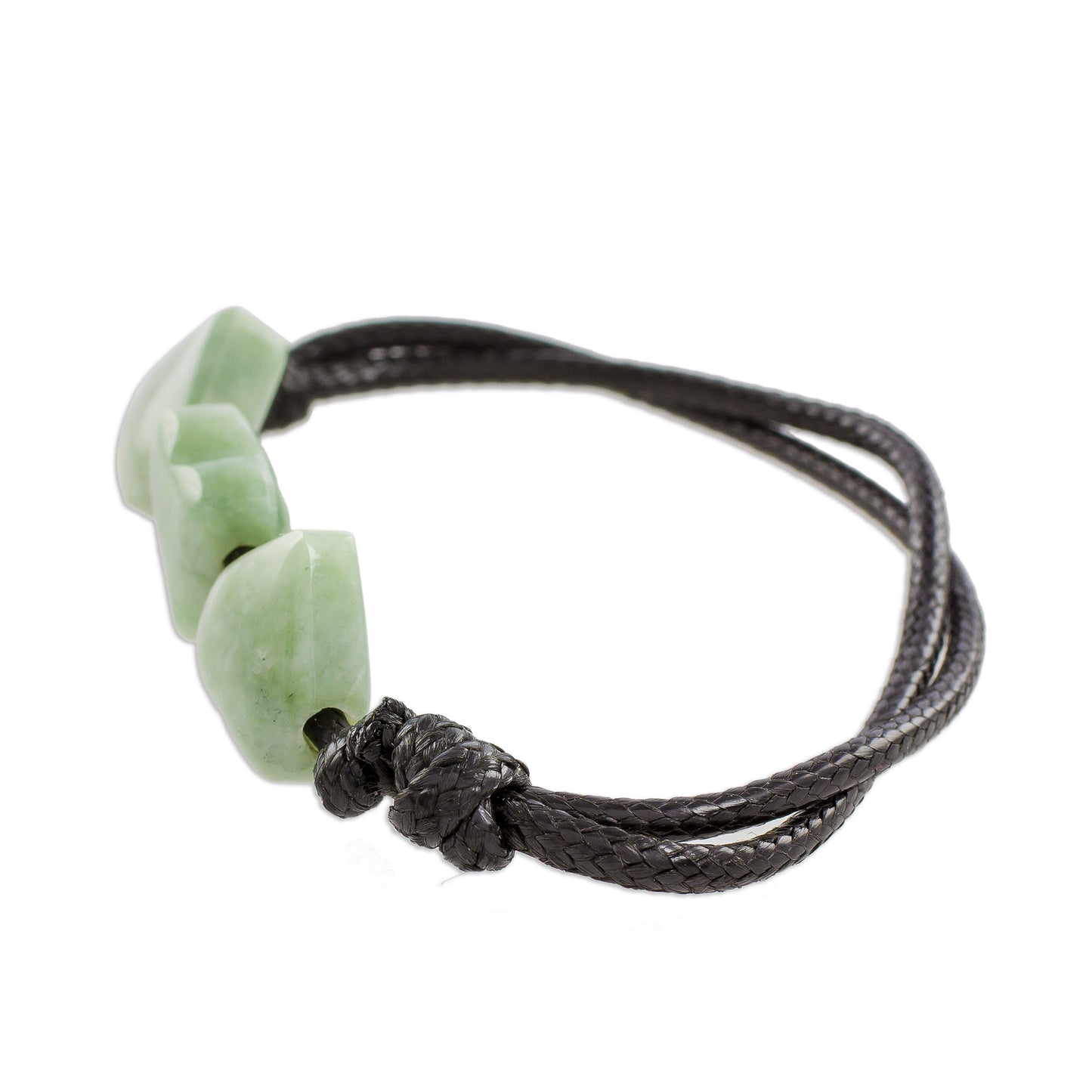 Maya Love in Light Green Jade Heart Pendant Bracelet in Light Green from Guatemala