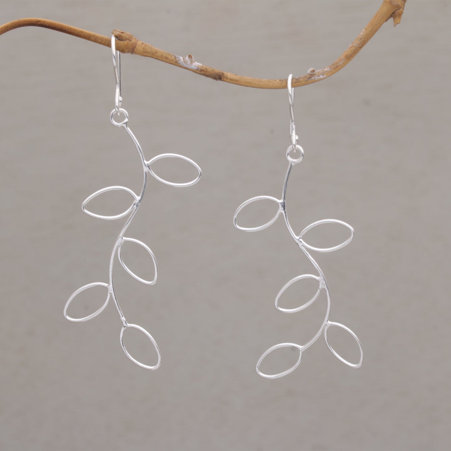 Empty Leaf Handmade 925 Sterling Silver Leaf Dangle Earring Indonesia