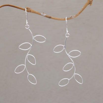 Empty Leaf Handmade 925 Sterling Silver Leaf Dangle Earring Indonesia