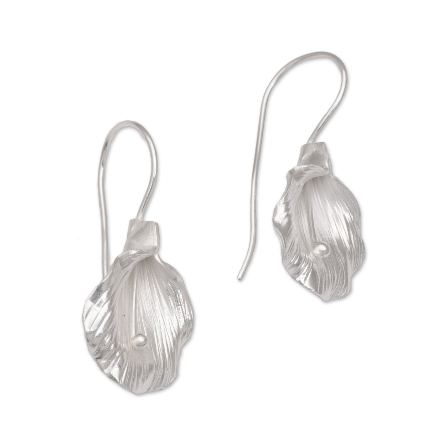 Revelation Hand Crafted Sterling Silver Flower Drop Earrings