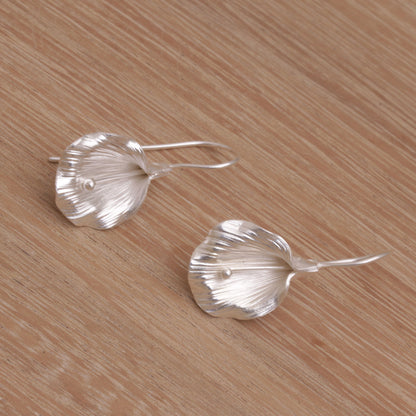 Revelation Hand Crafted Sterling Silver Flower Drop Earrings