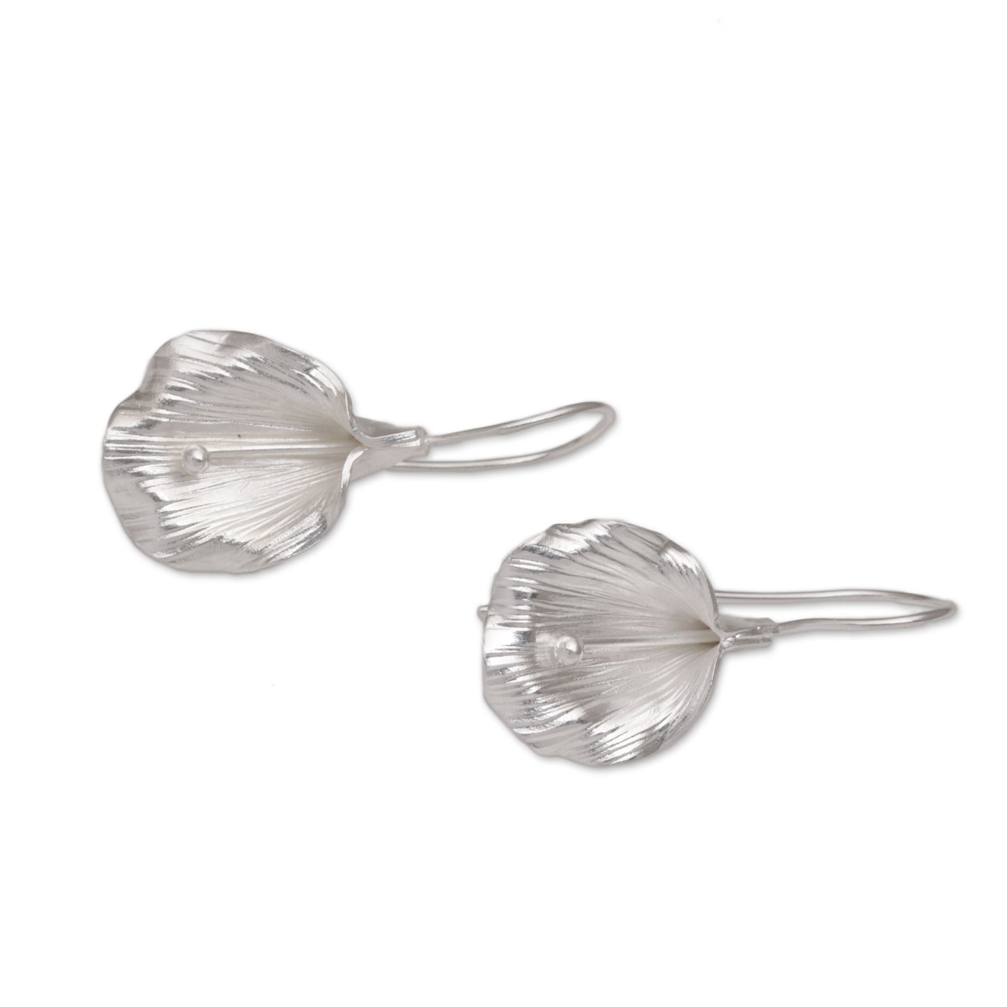 Revelation Hand Crafted Sterling Silver Flower Drop Earrings