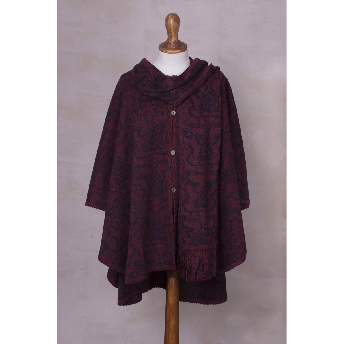 Ruana Ranger Cloak Pattern NOVICA Peruvian Wildflower Reversible Ruana Cloak | GreaterGood