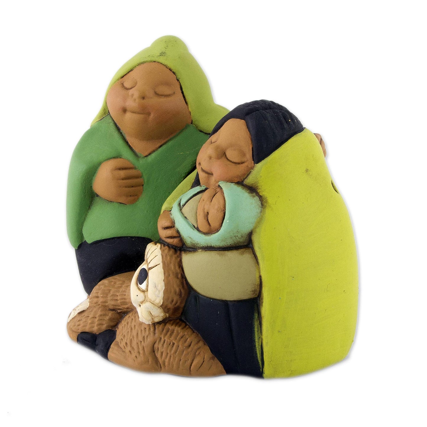 Holy Family in Peru Petite Andean Christmas Nativity Scene in Ceramic