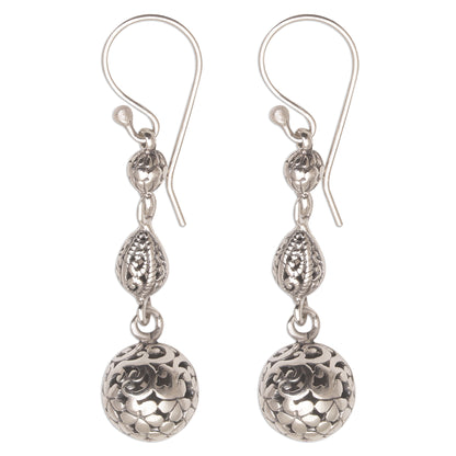 Forest Orbs Indonesian Artisan Handmade 925 Sterling Silver Orb Earrings