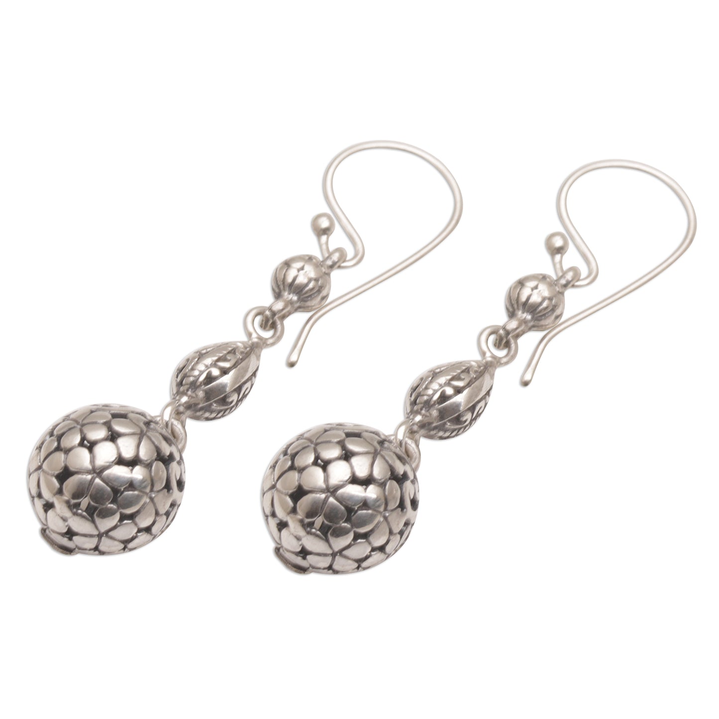 Forest Orbs Indonesian Artisan Handmade 925 Sterling Silver Orb Earrings